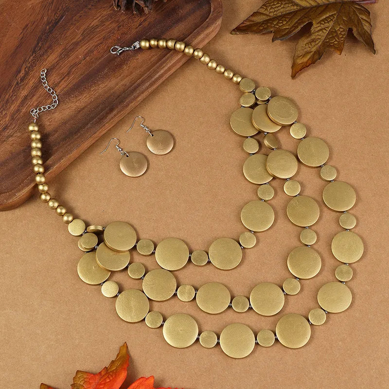 Handmade Round Wooden Necklace