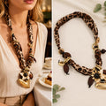 Leopard Print Braid Long Necklace