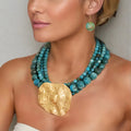 Multi-Layer Heart Pendant Necklace And Earring Set