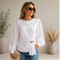 White Gold Buckle Blouse