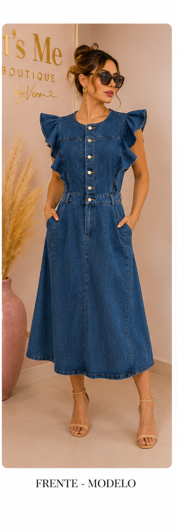 Vestido Denim con Volantes