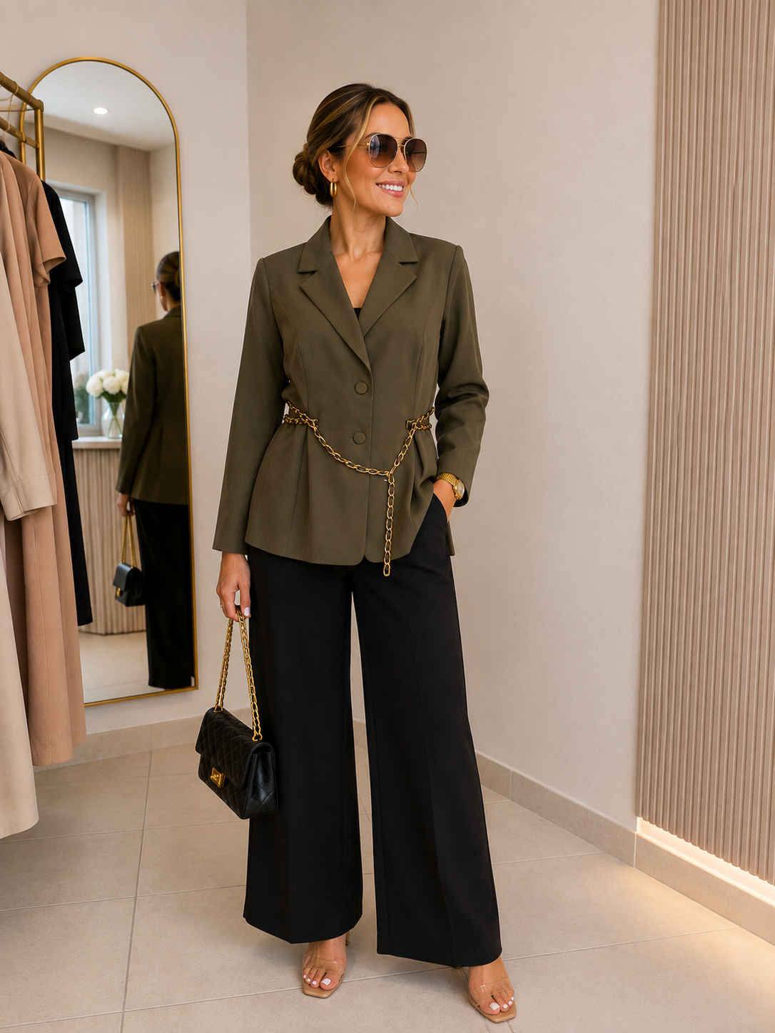 Olive Chain Blazer