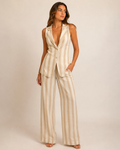 Set De Rayas Beige