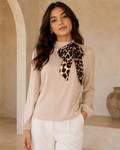 Leopard Bow Blouse