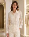 Ivory Floral Lace Shirt