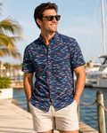 Navy Fish Print Shirt