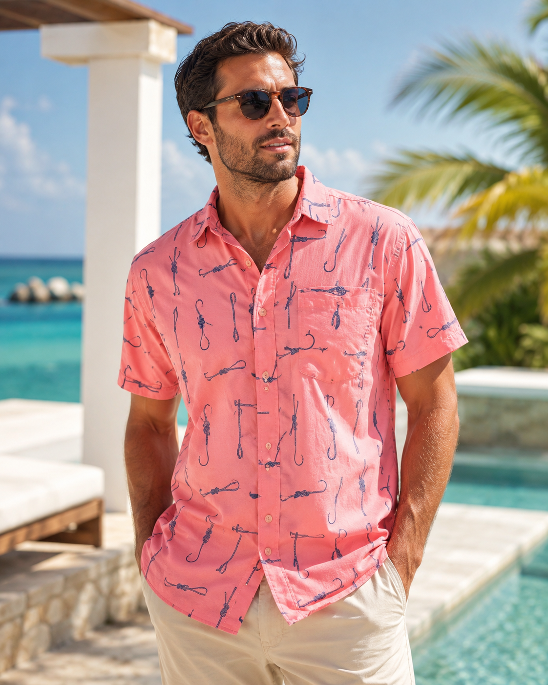 Coral Hook Print Shirt