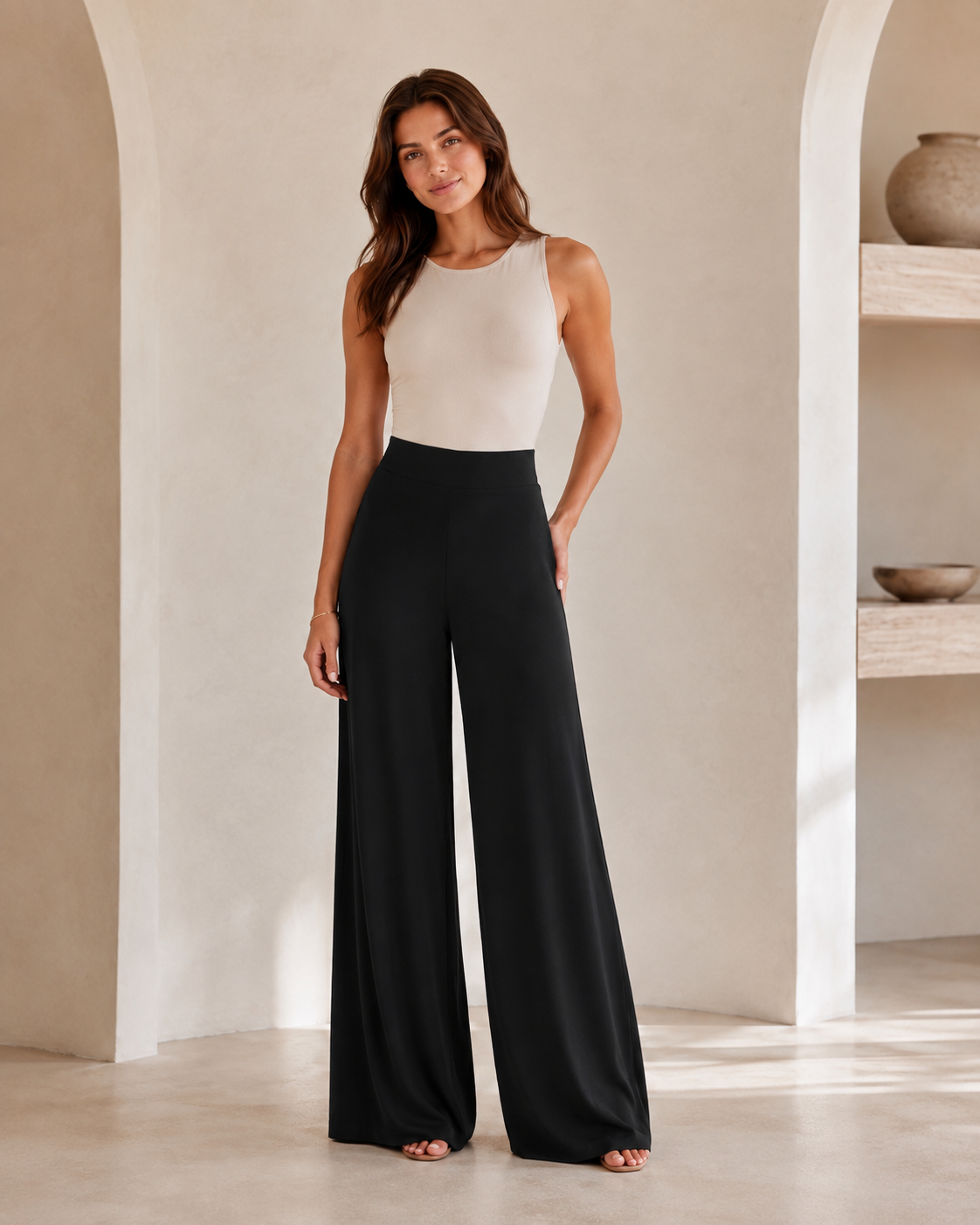 Tummy Control Stretch Palazzo Pants