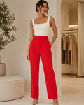 Red High Waist Pants
