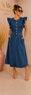 Vestido Denim con Volantes