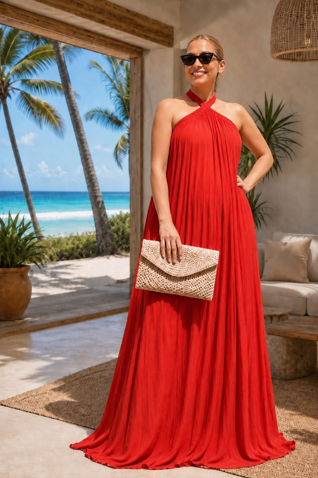 Flowy Halter Maxi Dress
