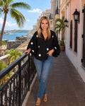Polka Dot Puff Sleeve Blouse